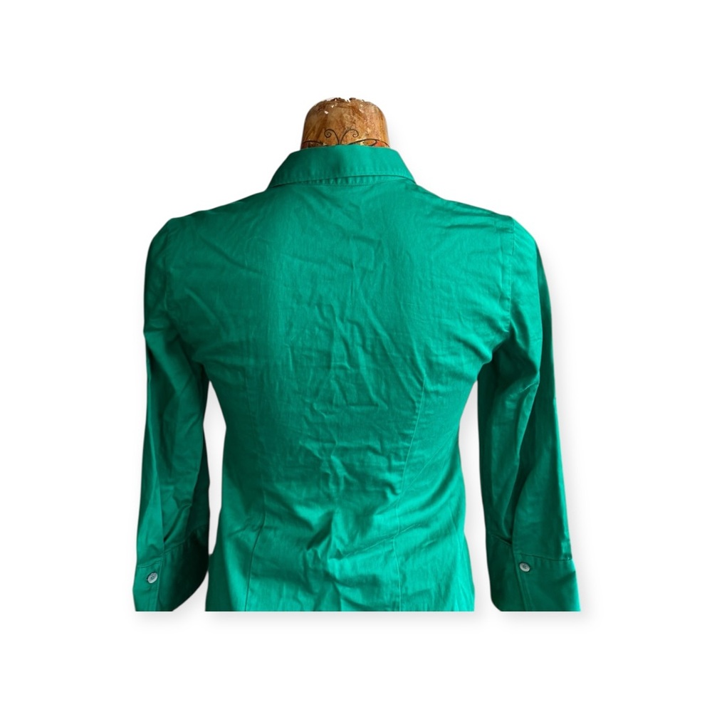 Banana Republic top button down XS Petite green business casual office - Picture 5 of 10